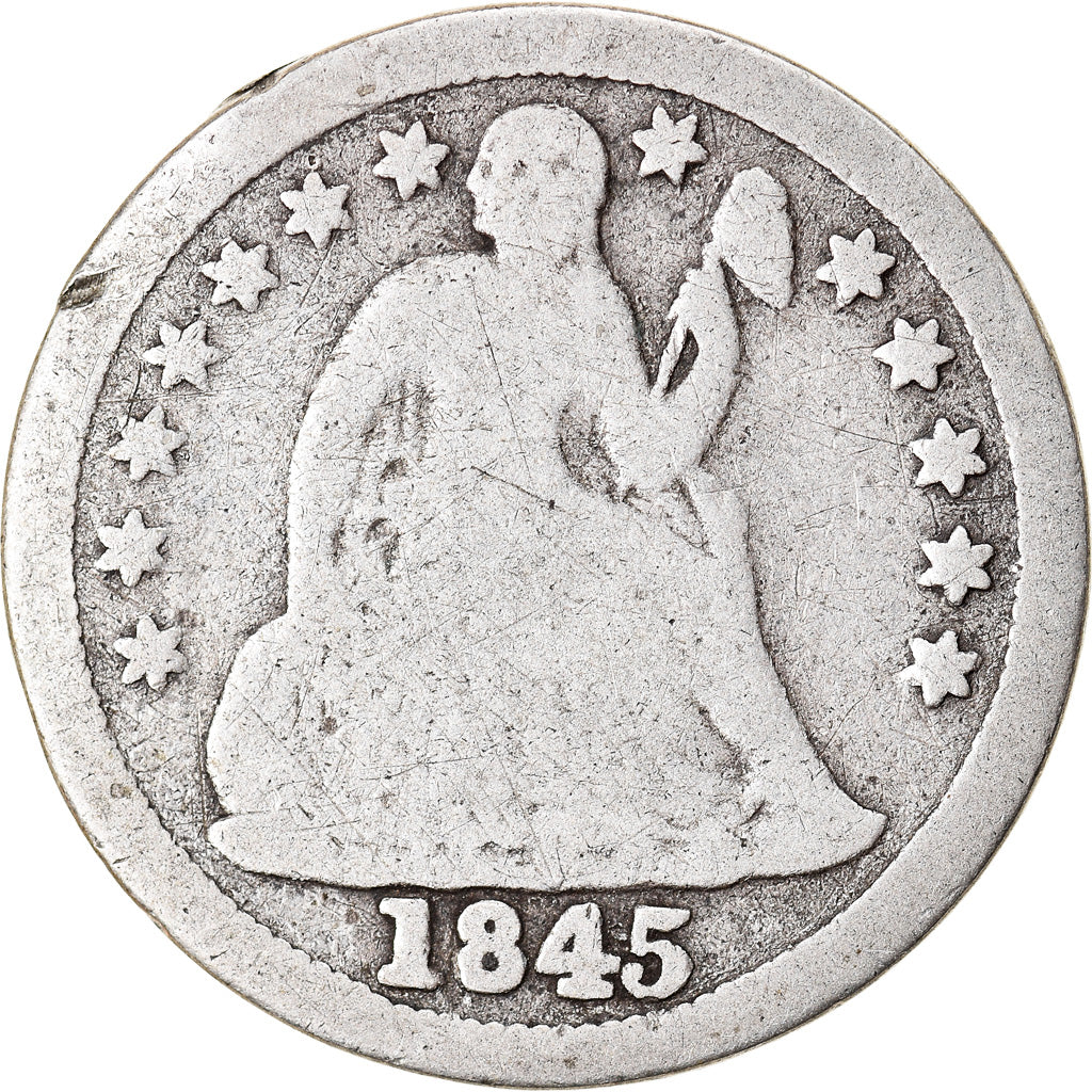 Moneda, Estados Unidos, Seated Liberty Dime, Dime, 1845, U.S. Mint