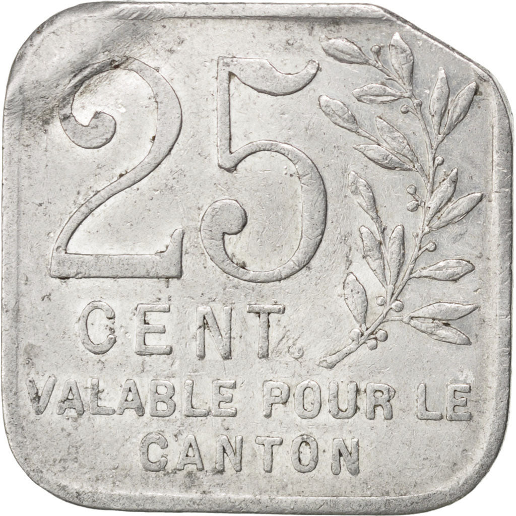 France, 25 Centimes, VF(30-35), Aluminium, Elie #10.2, 1.36
