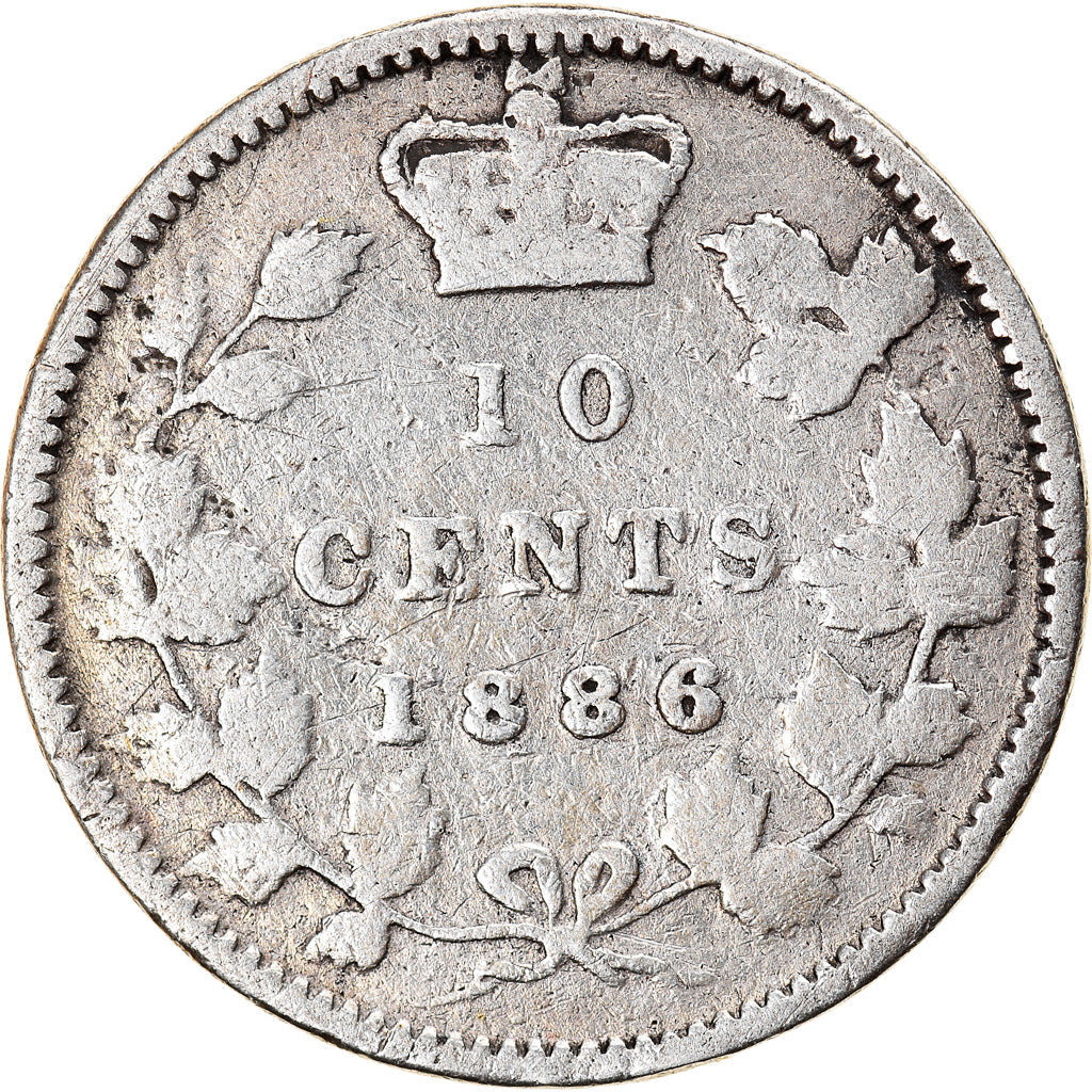 Monnaie, Canada, Victoria, 10 Cents, 1886, Royal Canadian Mint, B+, Argent, KM:3