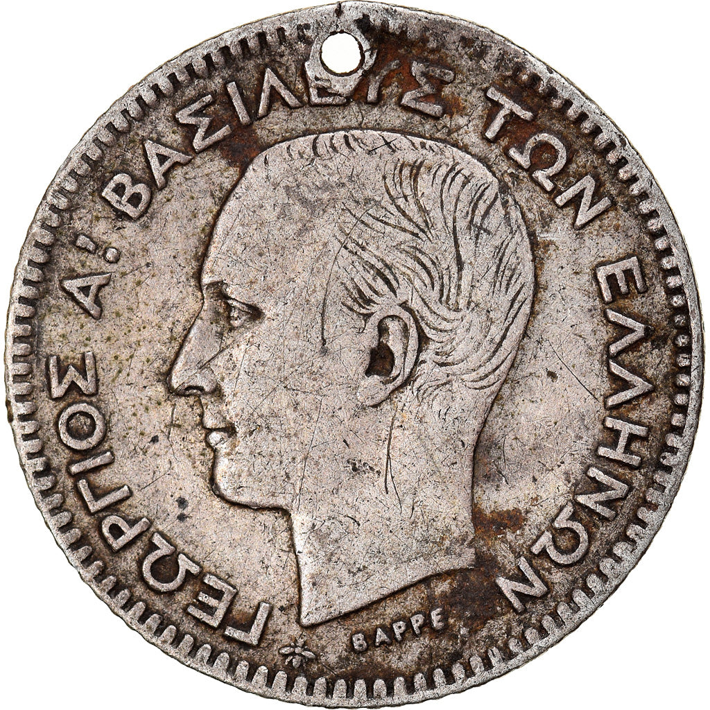 Coin, Greece, George I, 20 Lepta, 1874, Paris, VF(30-35), Silver, KM:44