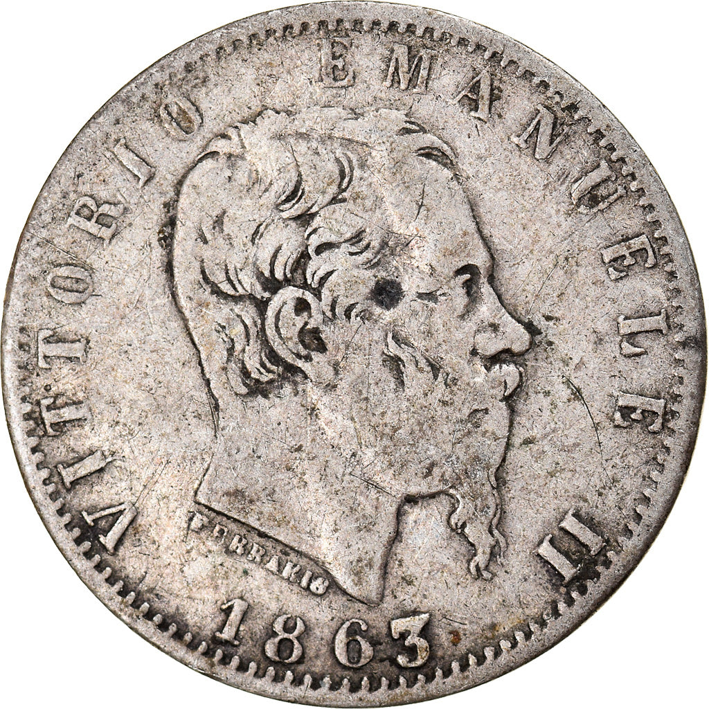 Münze, Italien, Vittorio Emanuele II, 20 Centesimi, 1863, Torino, S, Silber