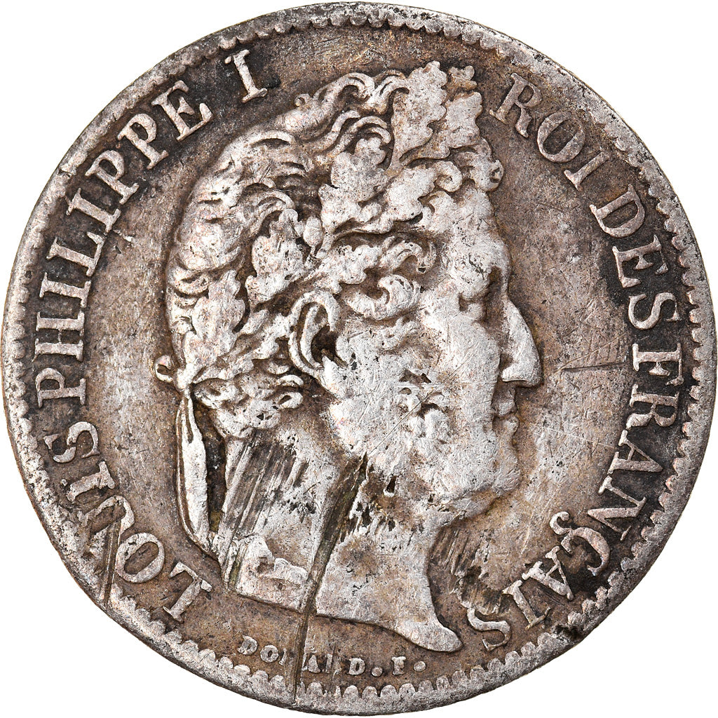 Moneta, Francia, Louis-Philippe, 1/2 Franc, 1834, Paris, MB+, Argento, KM:741.1
