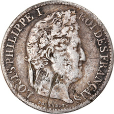 Moneta, Francia, Louis-Philippe, 1/2 Franc, 1834, Paris, MB+, Argento, KM:741.1