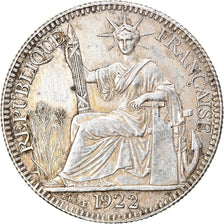 Moeda, INDOCHINA FRANCESA, 10 Cents, 1922, Paris, AU(50-53), Prata, KM:16.1
