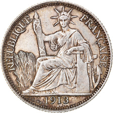 Moeda, INDOCHINA FRANCESA, 20 Cents, 1913, Paris, EF(40-45), Prata, KM:10