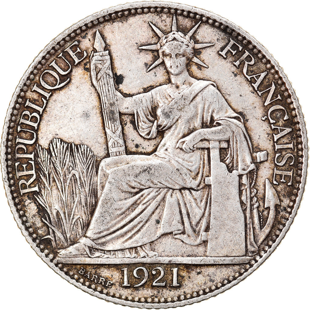 Coin, FRENCH INDO-CHINA, 20 Cents, 1921, Paris, VF(30-35), Silver, KM:17.1