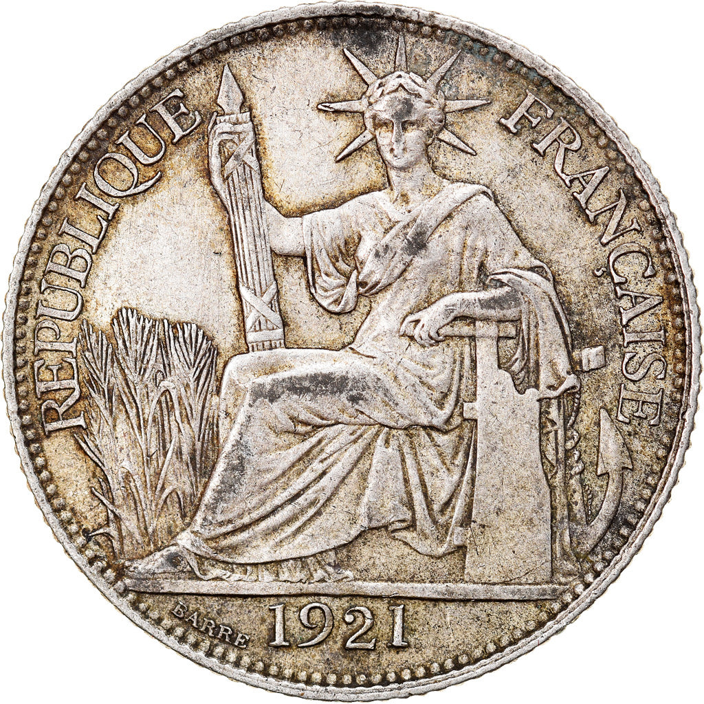 Coin, FRENCH INDO-CHINA, 20 Cents, 1921, Paris, EF(40-45), Silver, KM:17.1