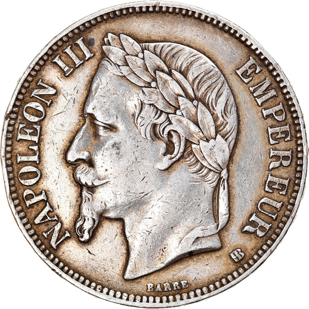 Münze, Frankreich, Napoléon III, 5 Francs, 1868, Strasbourg, SS, Silber
