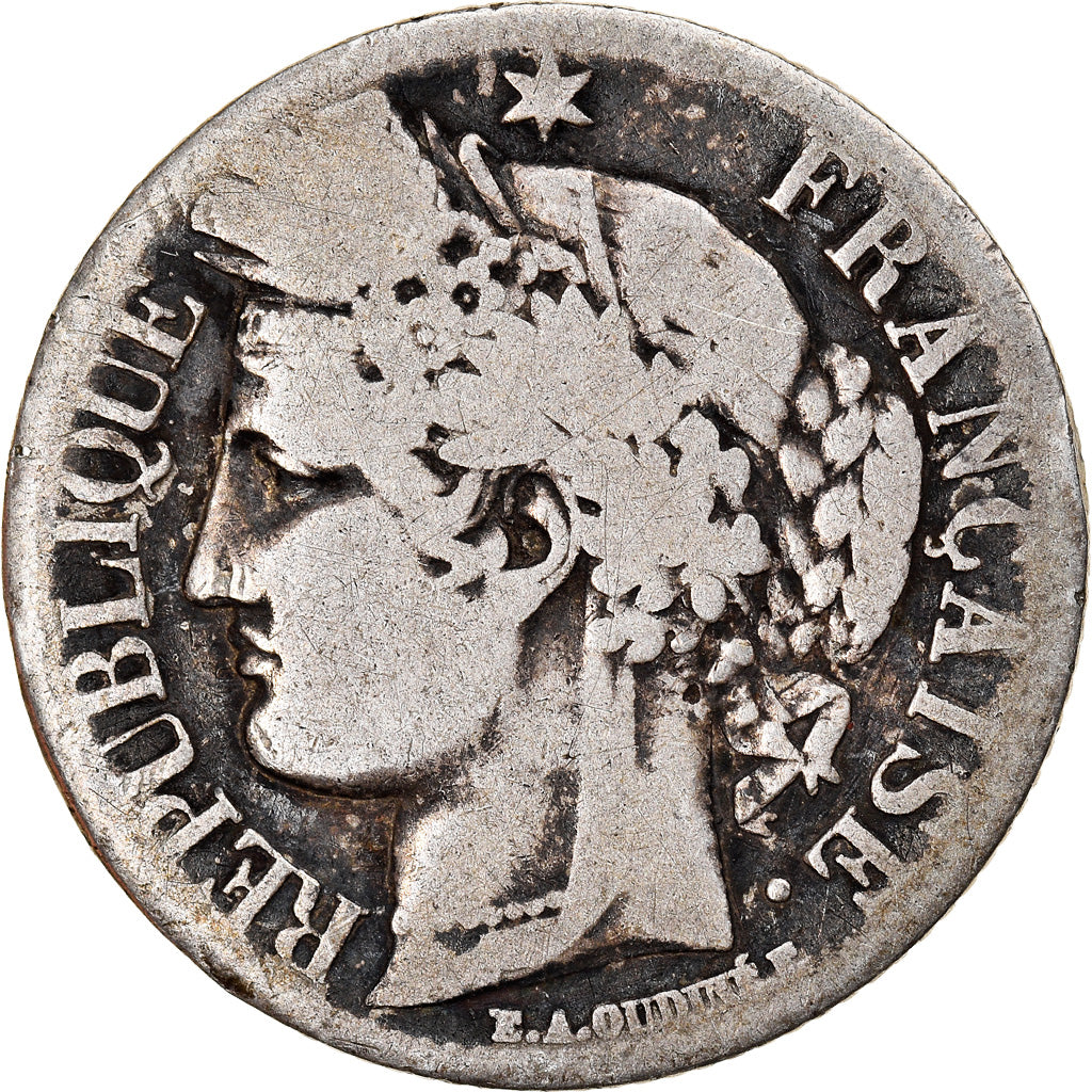 Münze, Frankreich, Cérès, Franc, 1849, Paris, SGE+, Silber, KM:759.1, Le