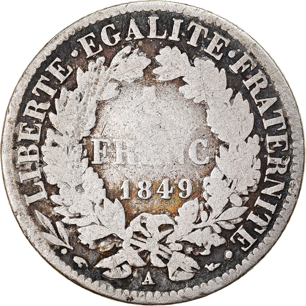 Münze, Frankreich, Cérès, Franc, 1849, Paris, SGE+, Silber, KM:759.1, Le
