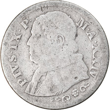Moneta, DEPARTAMENTY WŁOSKIE, PAPAL STATES, Pius IX, 10 Soldi, 50 Centesimi
