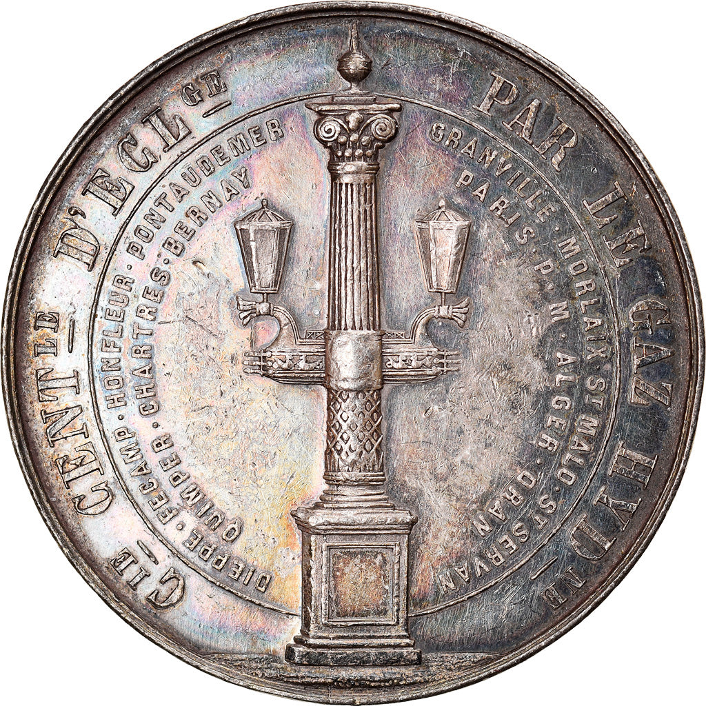 Argélia, Medal, Compagnie Centrale de l'Eclairage au Gaz Hydrogène, 1852