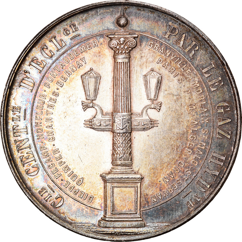 Argélia, Medal, Compagnie Centrale de l'Eclairage au Gaz Hydrogène, 1852