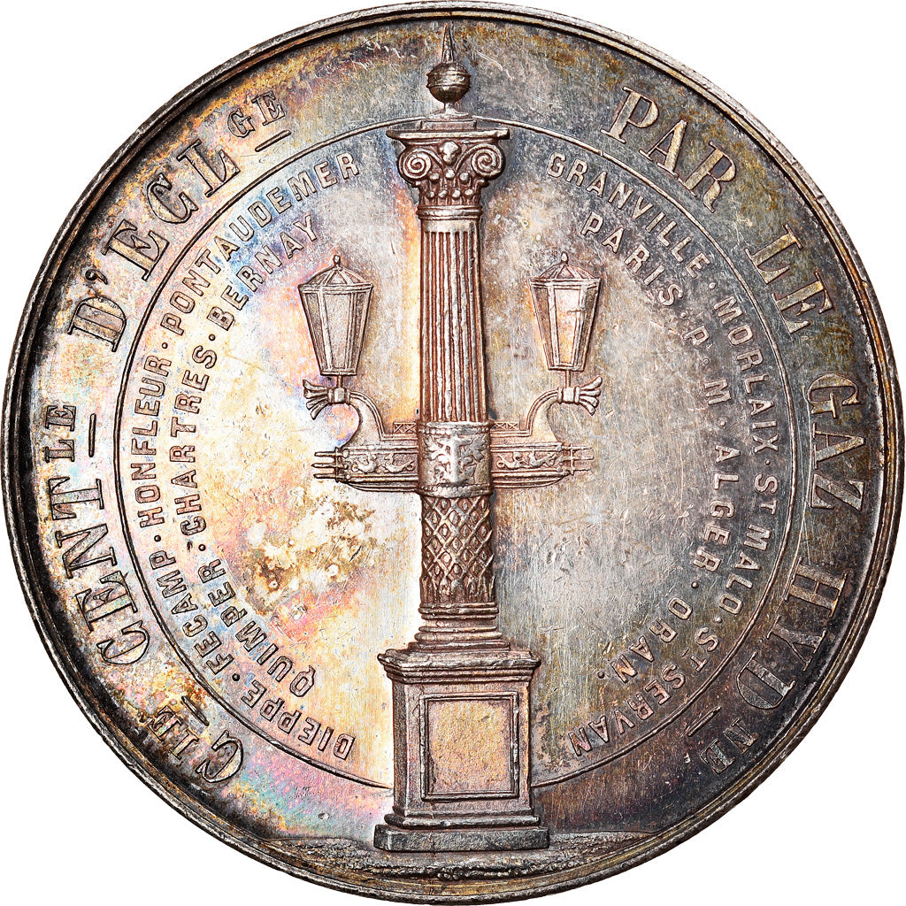 Algerije, Medaille, Compagnie Centrale de l'Eclairage au Gaz Hydrogène, 1852