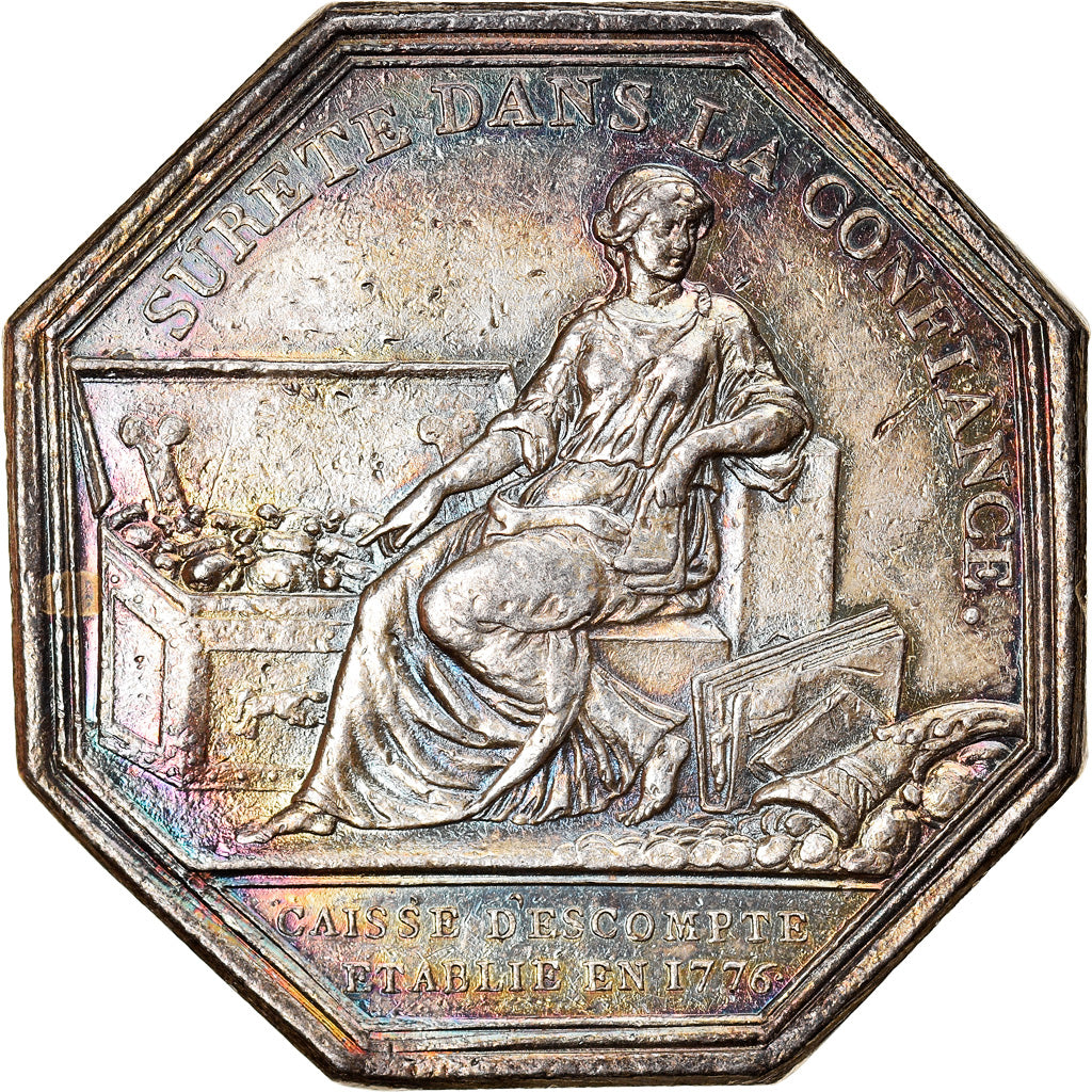 France, Token, Banques, Caisse d'Escompte, 1776, AU(50-53), Silver