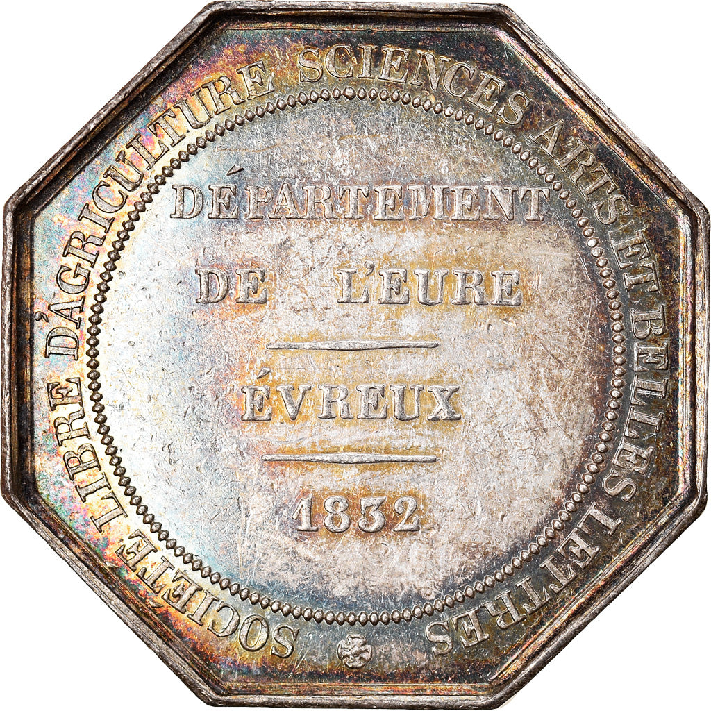 France, Token, Louis-Philippe Ier, Société Libre d'Agriculture d'Evreux, 1832
