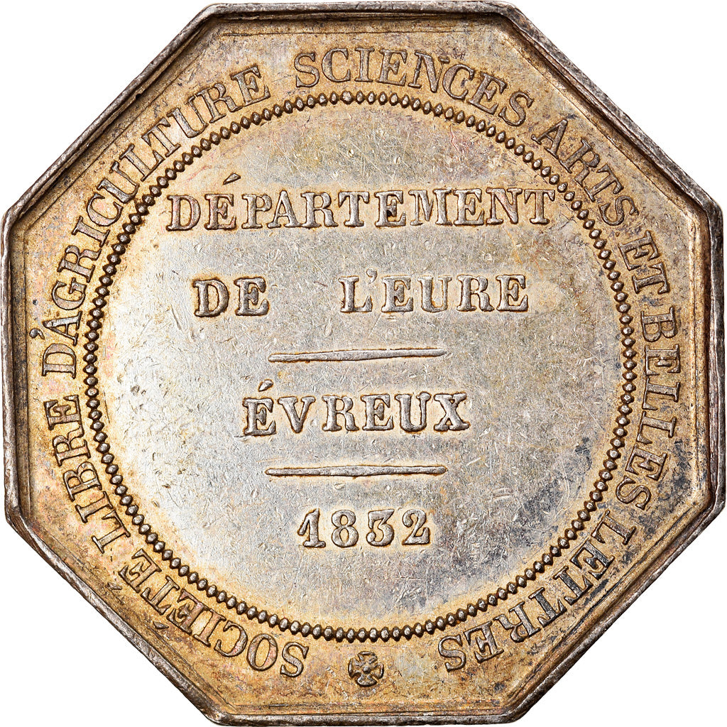 France, Token, Louis-Philippe Ier, Société Libre d'Agriculture d'Evreux, 1832