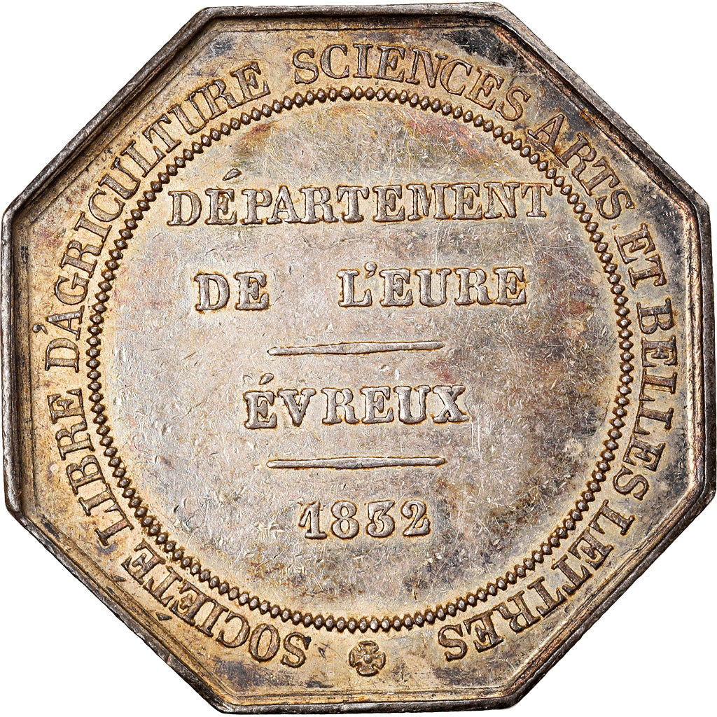 France, Token, Louis-Philippe Ier, Société Libre d'Agriculture d'Evreux, 1832
