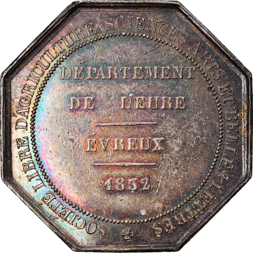 France, Token, Louis-Philippe Ier, Société Libre d'Agriculture d'Evreux, 1832