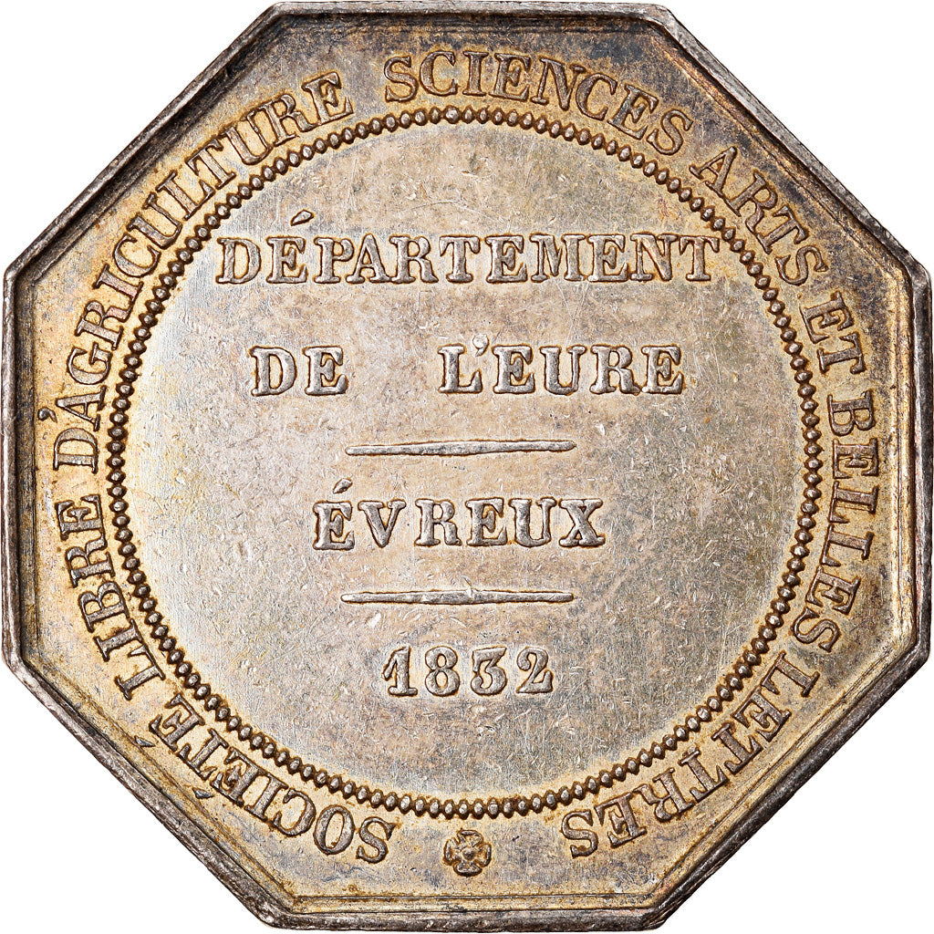 France, Token, Louis-Philippe Ier, Société Libre d'Agriculture d'Evreux, 1832