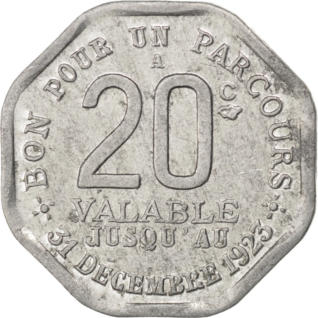 France, 20 Centimes, 1923, EF(40-45), Aluminium, Elie #T205.1, 0.89