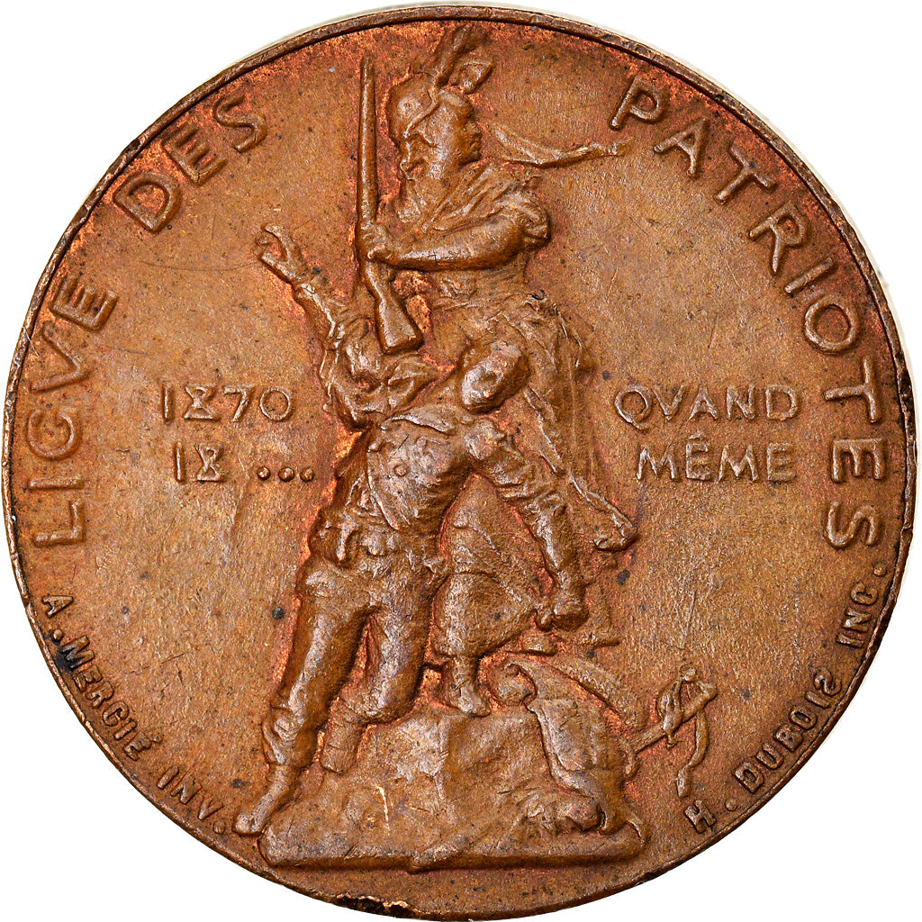 France, Token, Ligue des Patriotes, History, 1882, Mercié, AU(55-58), Bronze