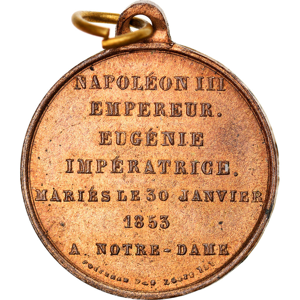 Francja, Medal, Mariage de Napoléon III et Eugénie à Notre Dame, 1853