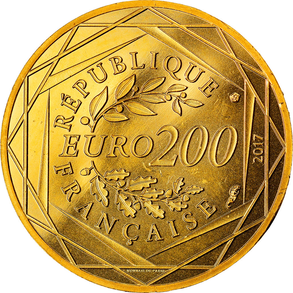 France, 200 Euro, Jean Paul Gaultier, 2017, Paris, MS(65-70), Gold