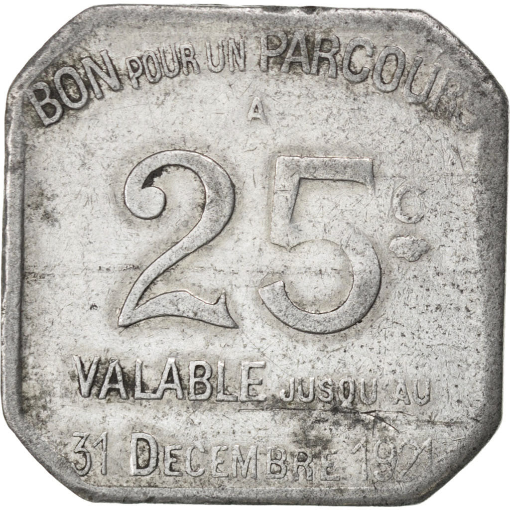 France, 25 Centimes, 1921, VF(30-35), Aluminium, Elie #T205.2, 1.21