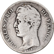 Coin, France, Charles X, Franc, 1827, Paris, VF(20-25), Silver, KM:724.1