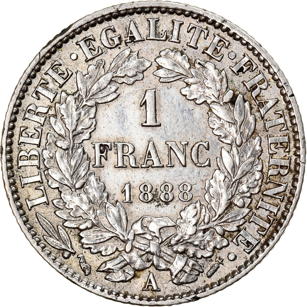 Coin, France, Cérès, Franc, 1888, Paris, AU(50-53), Silver, KM:822.1