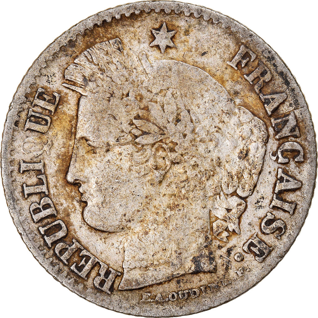 Moneda, Francia, Cérès, 20 Centimes, 1850, Paris, BC+, Plata, KM:758.1