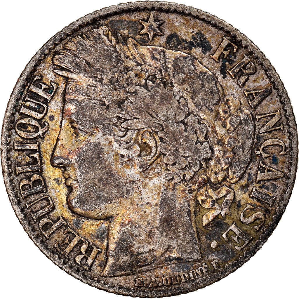 Monnaie, France, Cérès, Franc, 1872, Bordeaux, TB+, Argent, Gadoury:465a