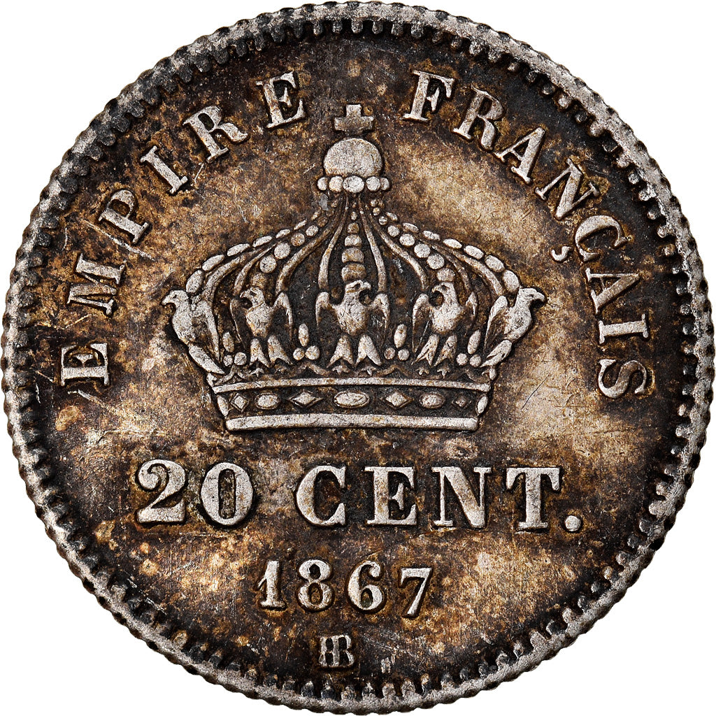Coin, France, Napoleon III, Napoléon III, 20 Centimes, 1867, Strasbourg