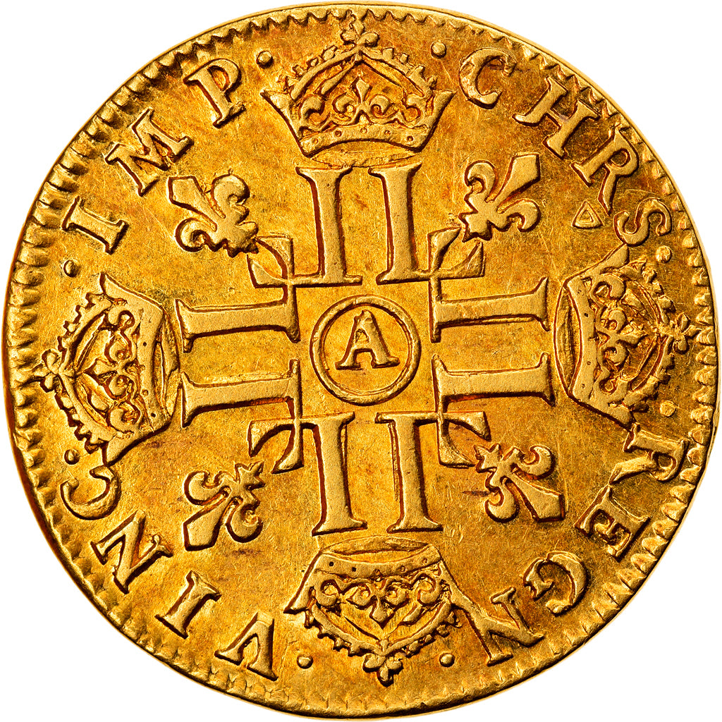 Monnaie, France, Louis XIV, Louis d'or à la mèche longue, Louis d'Or, 1652