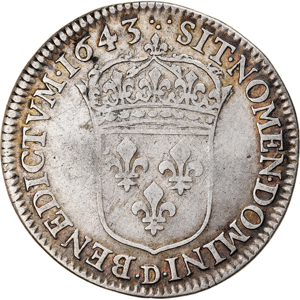 Coin, France, Louis XIII, 1/4 Écu 2e poinçon de Warin, buste drapé et