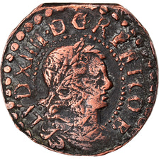 Munten, Spanje, CATALONIA, Louis XIII, Seiseno, 1645, Barcelona, FR+, Koper