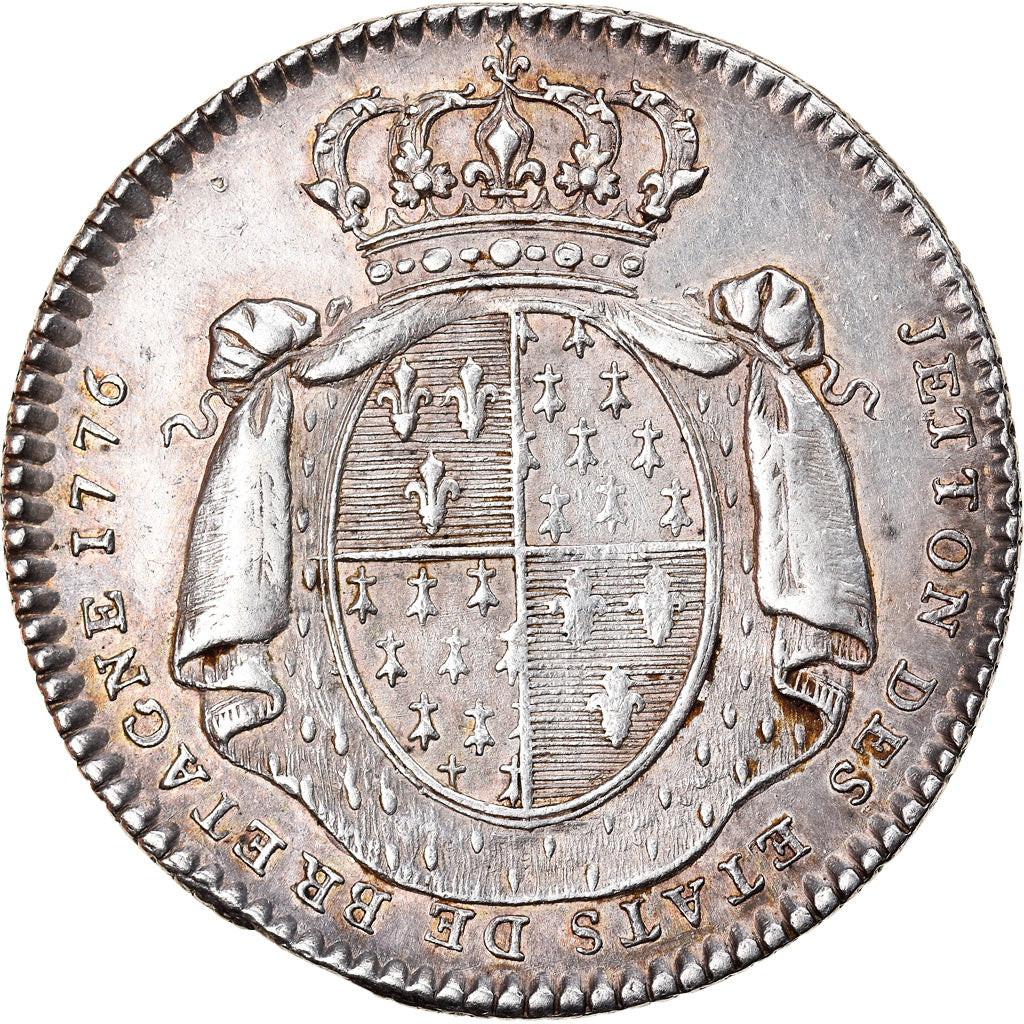 Francja, Token, Królewskie, Ludwik XVI, Etats de Bretagne, 1776, AU(50-53)