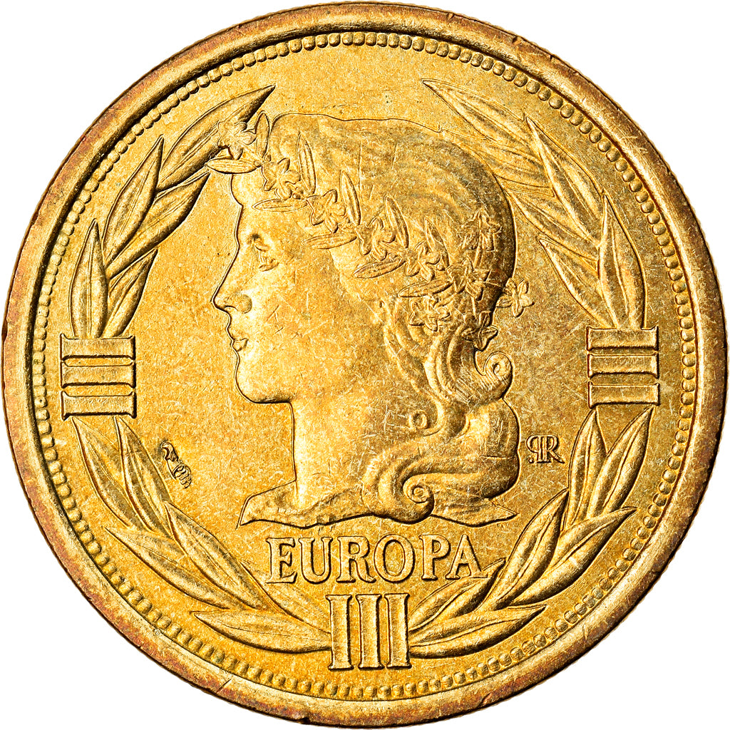 Francja, Medal, Ecu Europa, Marianne, 1993, MS(60-62), Pokryty brązem