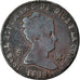 Moneta, Spagna, Isabel II, 8 Maravedis, 1844, Segovia, MB, Rame, KM:531.3