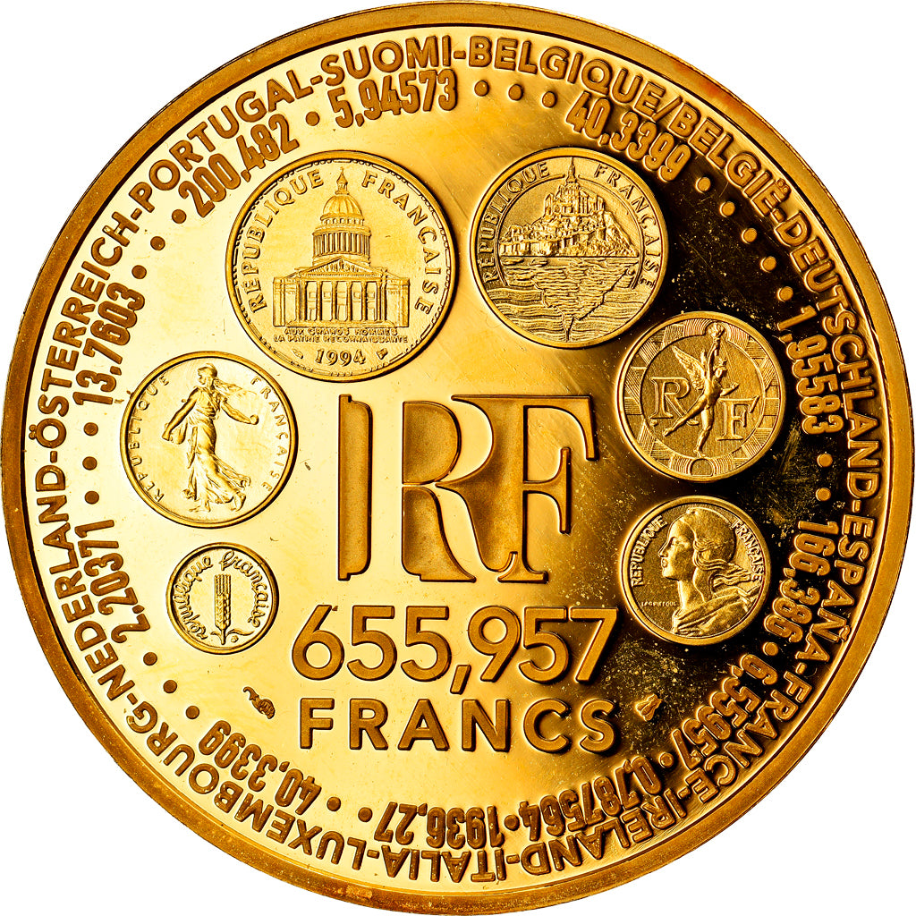 Coin, France, 655.957 Francs, 1999, Paris, 1 Oz, MS(65-70), Gold, KM:1267