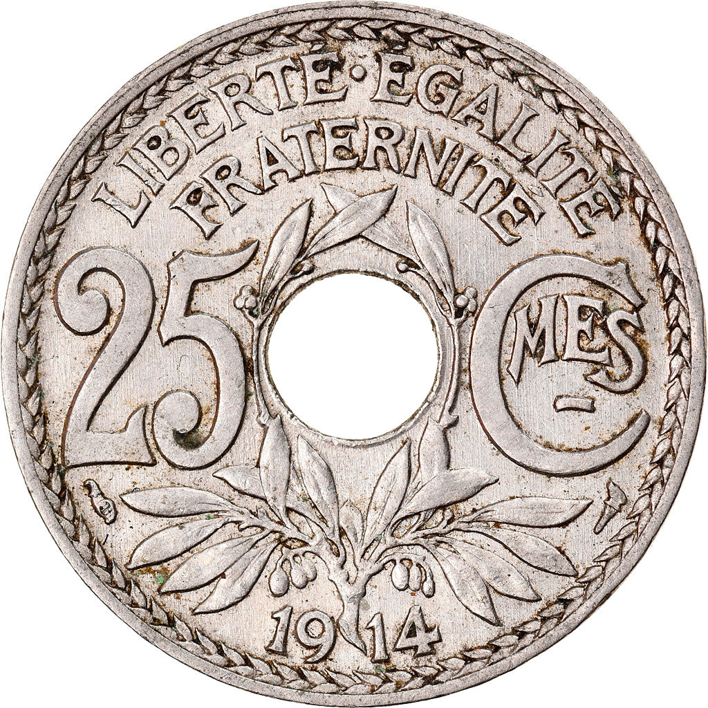 Coin, France, Lindauer, 25 Centimes, 1914, AU(50-53), Nickel, KM:867