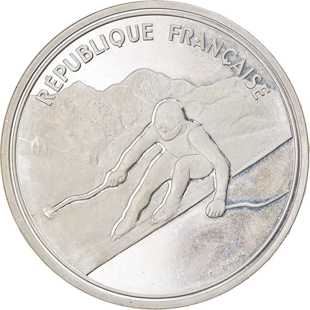Moneta, Francia, albertville 92, 100 Francs, 1989, Proof, FDC, Argento, KM:971