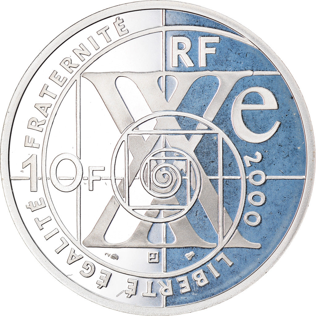Moneta, Francia, Le Siècle de la Physique, 10 Francs, 2000, Paris, BE, FDC