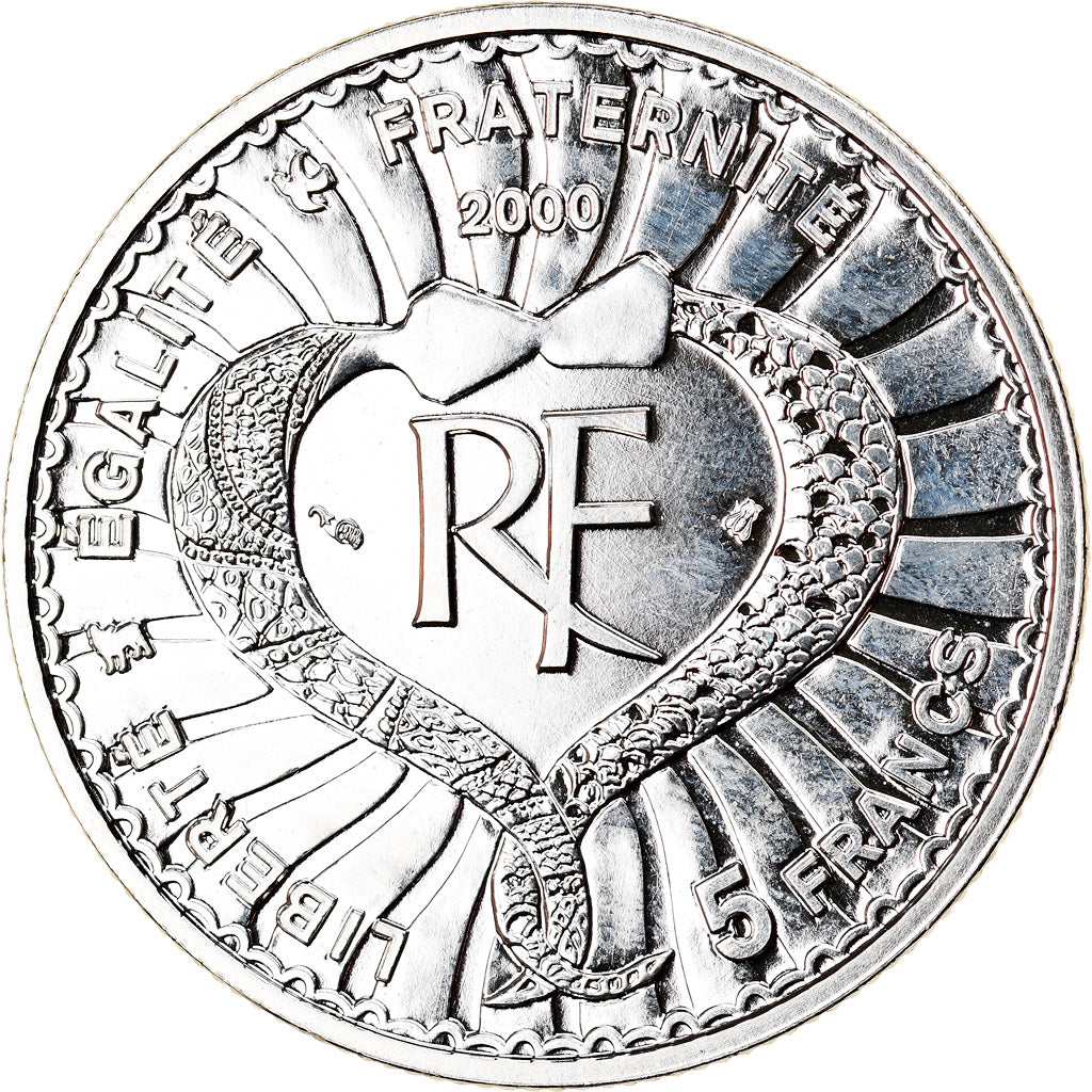 Coin, France, 5 Francs, 2000, Paris, BU, MS(65-70), Silver, KM:1215