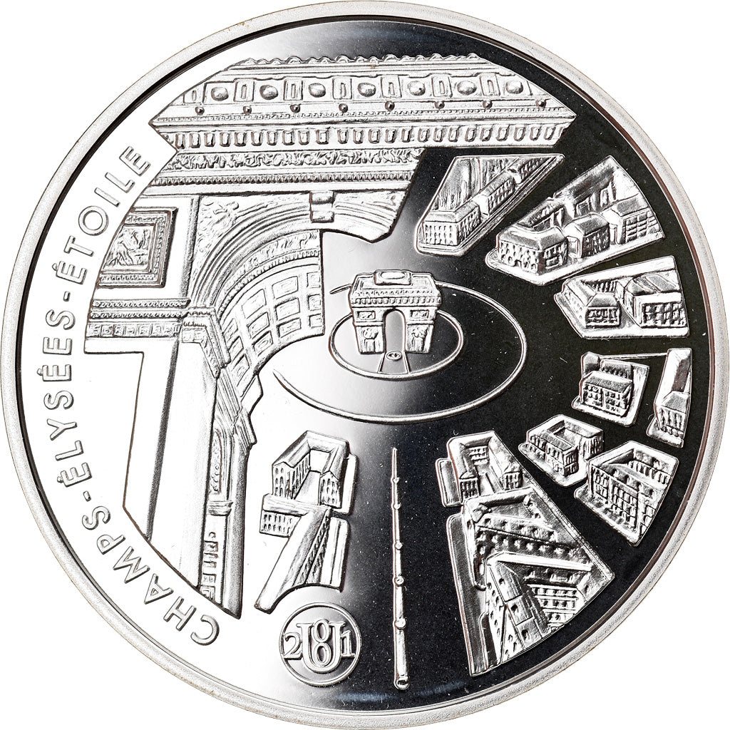 Coin, France, Champs-Elysées, 10 Francs, 2001, Paris, Proof, MS(65-70), Silver