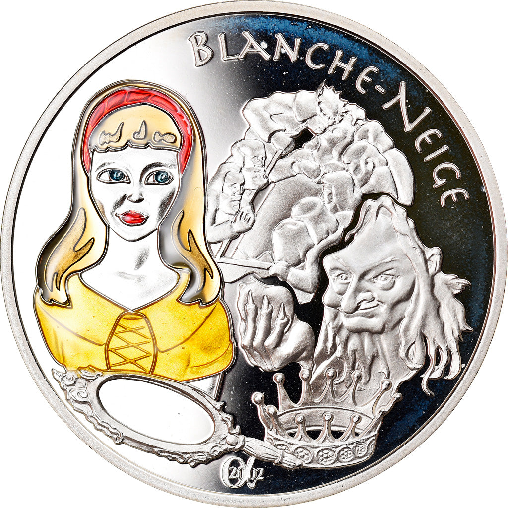France, 1-1/2 Euro, Blanche Neige, 2002, Paris, MS(65-70), Silver, KM:1840