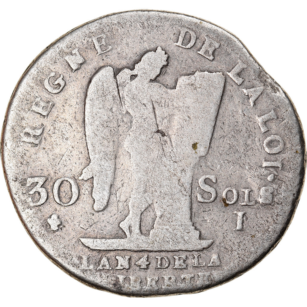 Monnaie, France, 30 sols françois, 30 Sols, 1792, Limoges, B+, Argent