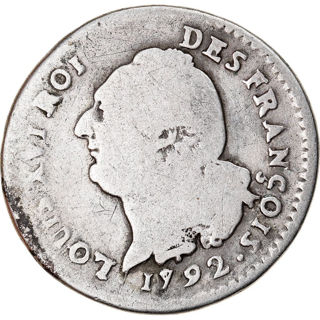 Monnaie, France, 15 sols françois, 15 Sols, 1/8 ECU, 1792, Perpignan, TB