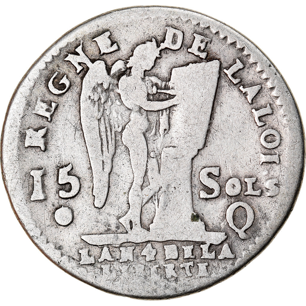 Monnaie, France, 15 sols françois, 15 Sols, 1/8 ECU, 1792, Perpignan, TB
